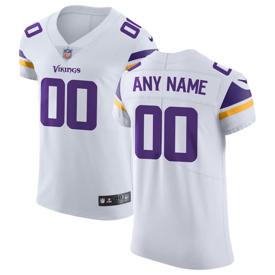 Men Minnesota Vikings Nike White Vapor Untouchable Elite Custom NFL Jersey